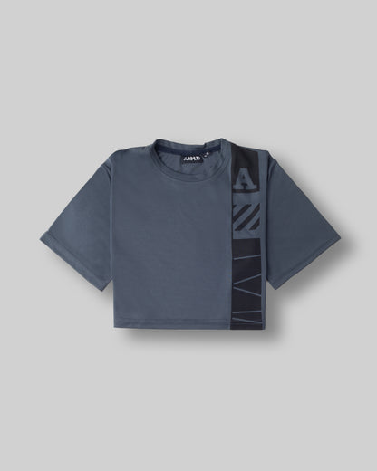 Grey basic crop t-shirt